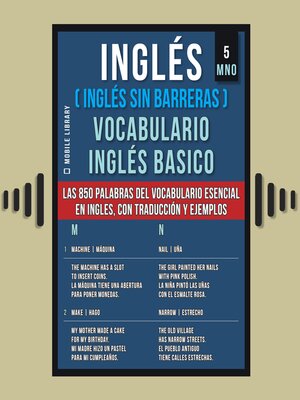 cover image of Inglés (Inglés Sin Barreras) Vocabulario Inglés Basico--5--MNO